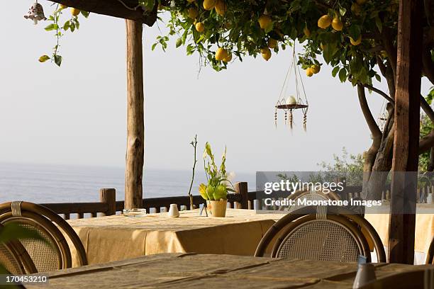 costa de amalfi en campania, italia - arboleda fotografías e imágenes de stock