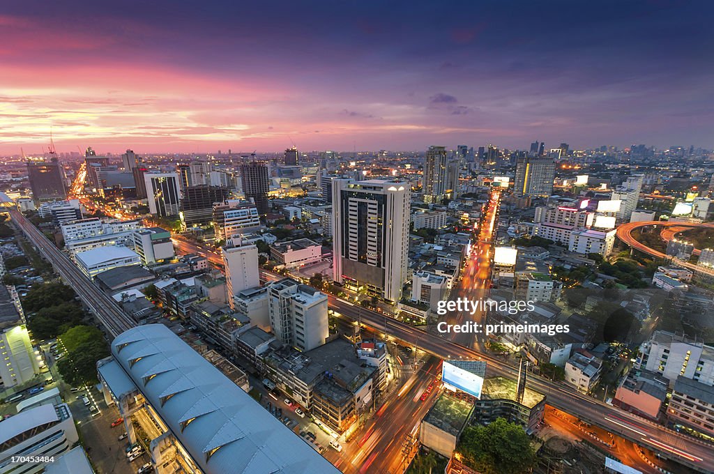 Aerial cityscape view in Asia