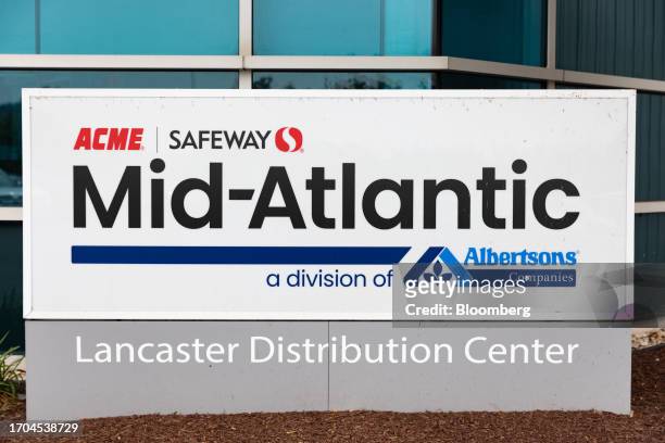 Signage outside an ACME and Safeway Distribution Center in Denver, Pennsylvania, US, on Tuesday, June 20, 2023. More than 500 brands sold in the US...