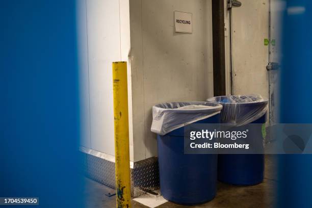 Recycling bins at an ACME Markets grocery store and pharmacy in Thorndale, Pennsylvania, US, on Tuesday, June 20, 2023. More than 500 brands sold in...