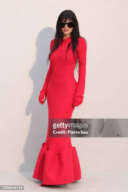 Kylie Jenner attends the Acne Studios Womenswear Spring/Summer 2024 show as part of Paris Fashion Week on September 27, 2023 in Paris, France.