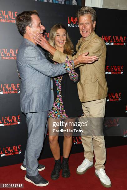 Richard Arnold, Georgina Castle and Andrew Castle arrive at the Gala Night of Derren Brown's "UNBELIEVABLE" at The Criterion Theatre on September 27,...