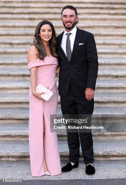 Max Homa of Team United States and wife Lacey Homa pose for photos at the Spanish Steps prior to the 2023 Ryder Cup at Marco Simone Golf Club on...