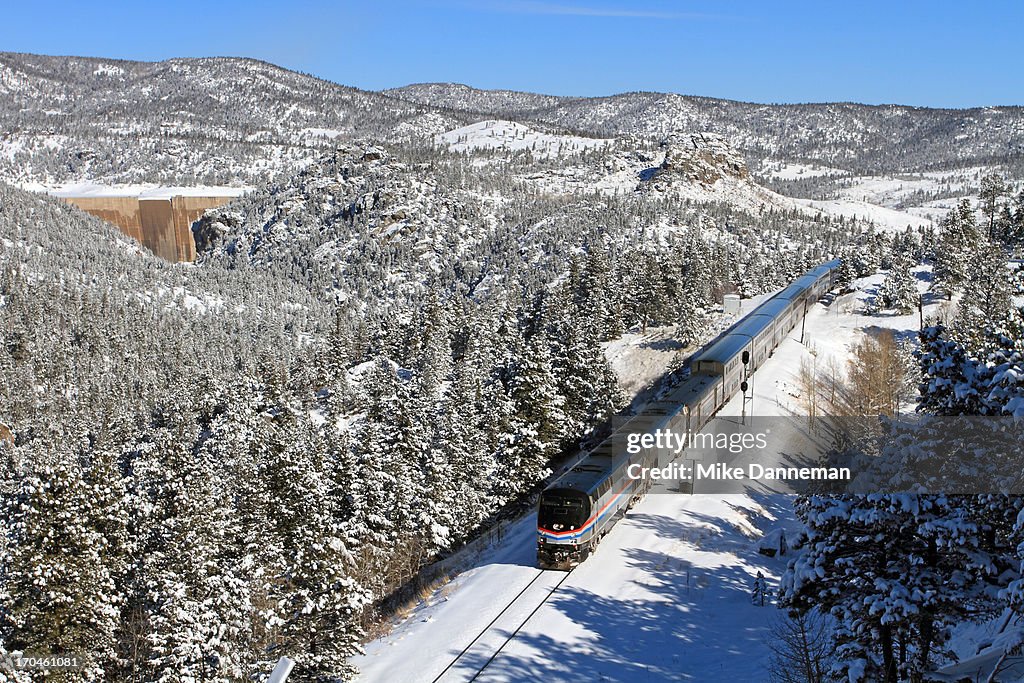 Passenger train leaving Crescent