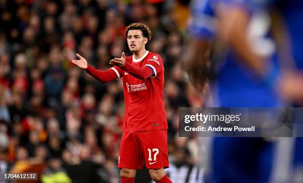 L1 during the Carabao Cup Third Round match between Liverpool and Leicester City at Anfield on September 27, 2023 in Liverpool, England.