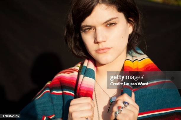 French singer and actress Soko, SoKo is photographed for Aritzia Magazine on April 23, 2013 in Los Angeles, California.