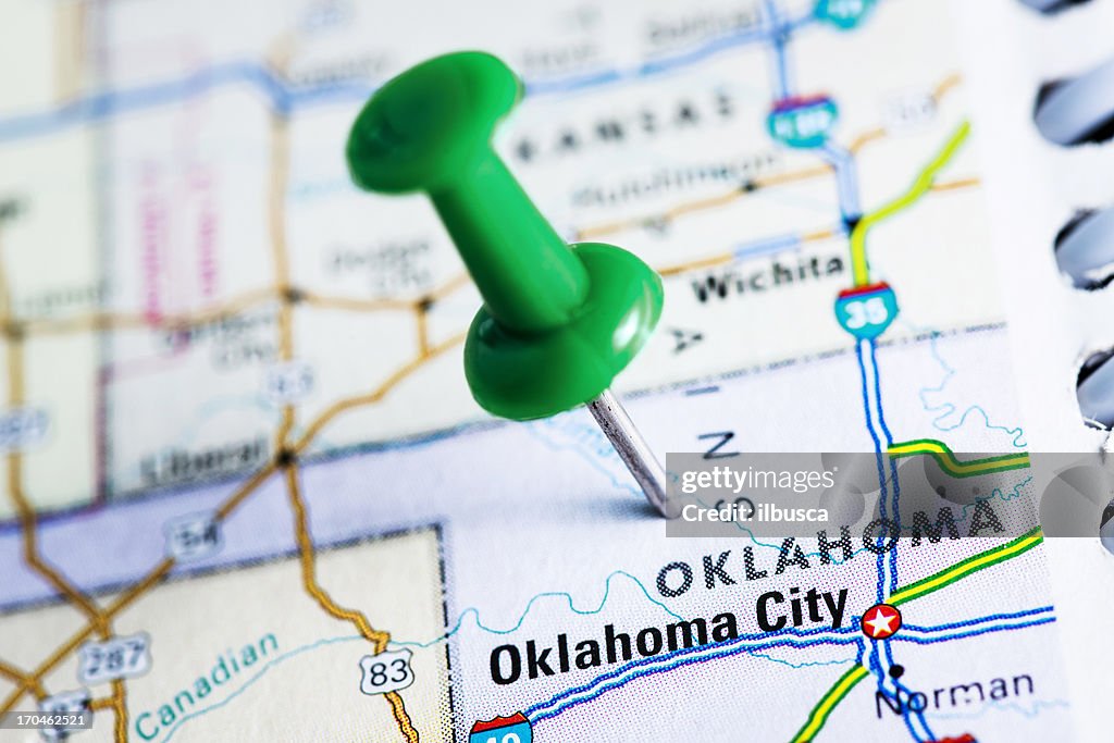 Estados EUA no mapa: Oklahoma