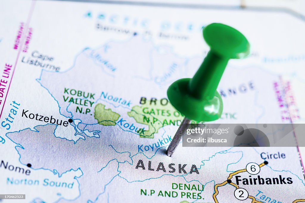 USA states on map: Alaska