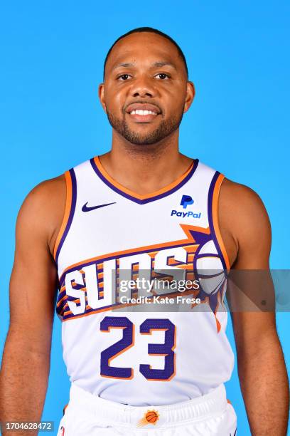 Eric Gordon of the Phoenix Suns poses for a headshot during the Phoenix Suns Media Day on October 2, 2023 at the Footprint Center in Phoenix,...