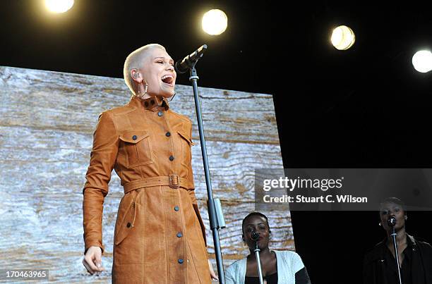 Jessie J performing at agit8 at Tate Modern, ONE's campaign ahead of the G8 at Tate Modern on June 13, 2013 in London, England.