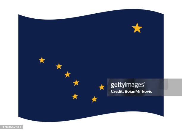 alaska waving flag. vector - alaska state flag stock illustrations