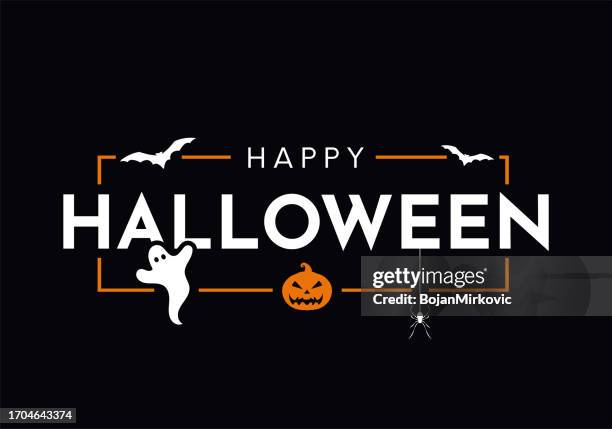 ilustrações de stock, clip art, desenhos animados e ícones de happy halloween card, banner. vector - dia das bruxas