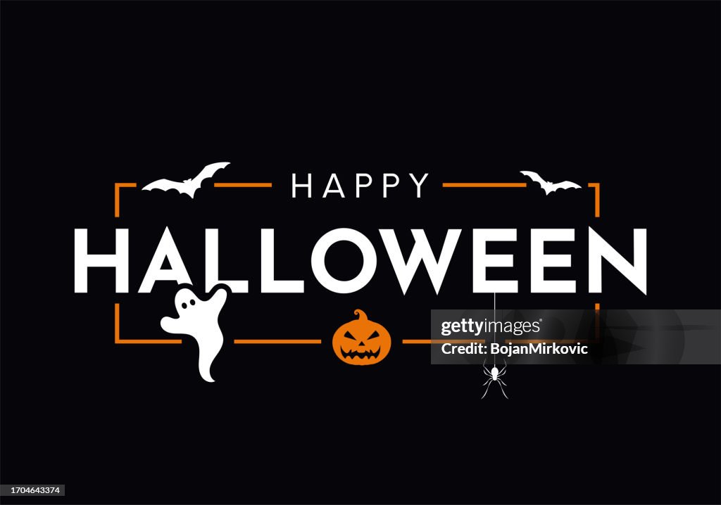 Happy Halloween card, banner. Vector
