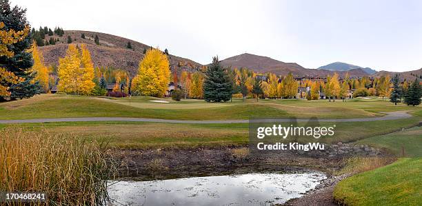 golf course in autumn - sun valley idaho stock pictures, royalty-free photos & images