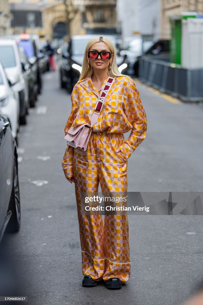 Street Style - Paris Fashion Week - Womenswear Spring/Summer 2024 - Day Three