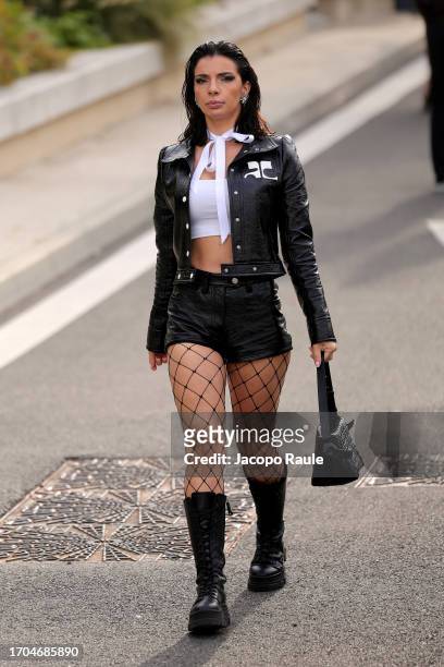 Guest attends the Courrèges Womenswear Spring/Summer 2024 show as part of Paris Fashion Week on September 27, 2023 in Paris, France.