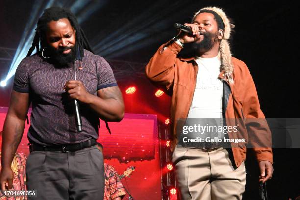 Big Zulu & Sjava at the Standard Bank Joy Of Jazz on Day 01 at Sandton Convention Centre on September 29, 2023 in Sandton, South Africa. Standard...