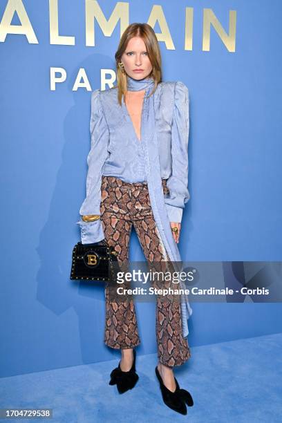 Camille Razat attends the Balmain Womenswear Spring/Summer 2024 show as part of Paris Fashion Week on September 27, 2023 in Paris, France.