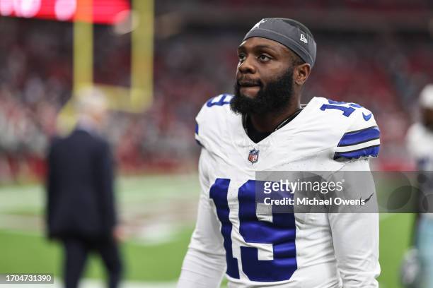 Noah Igbinoghene of the Dallas Cowboys looks on following an NFL football game between the Arizona Cardinals and the Dallas Cowboys at State Farm...
