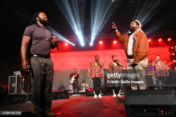 Big Zulu & Sjava at the Standard Bank Joy Of Jazz on Day 01 at Sandton Convention Centre on September 29, 2023 in Sandton, South Africa. Standard...