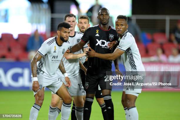 Christian Benteke of D.C. United watching the play develop during a game between San Jose Earthquakes and D.C. United at Audi Field on September 9,...