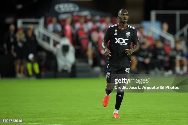 Christian Benteke of D.C. United watching the play develop during a game between San Jose Earthquakes and D.C. United at Audi Field on September 9,...