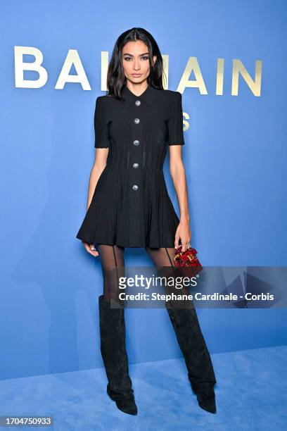 Kelly Gale attends the Balmain Womenswear Spring/Summer 2024 show as part of Paris Fashion Week on September 27, 2023 in Paris, France.