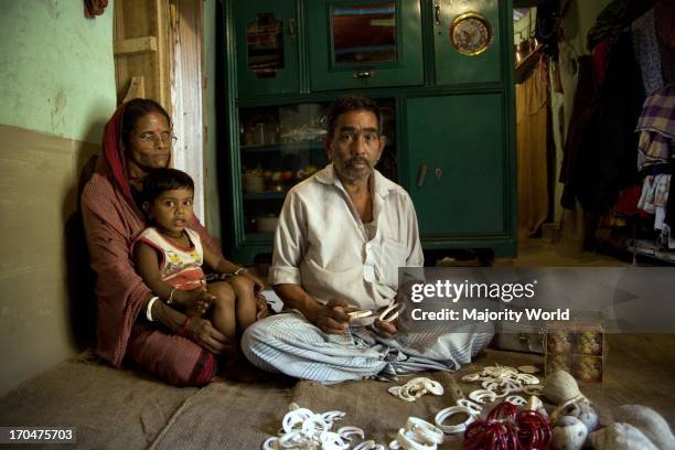 Moni Rani, and her husband Dulal Chandra Dhar, run a workshop of conch ornaments, locally known as Shakha. They have married off their two daughters...