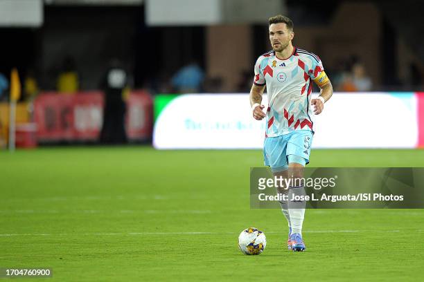 Rafael Czichos of Chicago Fire FC moves the ball during a game between Chicago Fire FC and D.C. United at Audi Field on September 2, 2023 in...