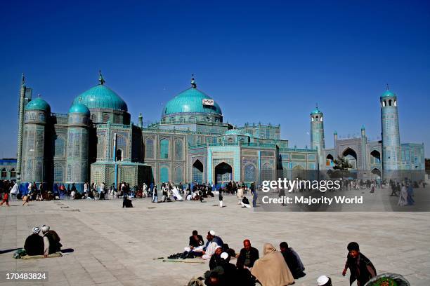 Afghan pilgrims celebrate the Persian New Year or Nowruz, on March 21st, at the Blue Mosque, in central Mazar O E O Sharif, in Balkh province,...