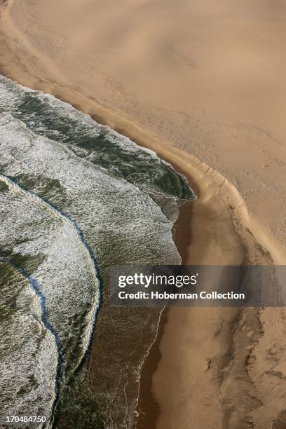 Namibian desert meets atlantic ocean .