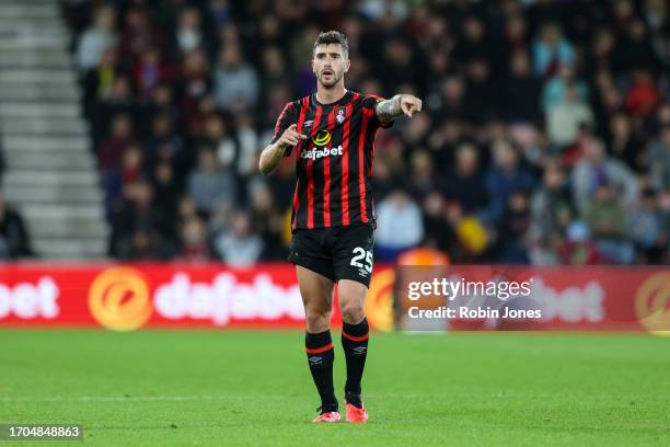 Marcos Senesi of Bournemouth during the Carabao Cup Third Round match between AFC Bournemouth and Stoke City at Vitality Stadium on September 27,...