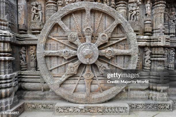 Stone images on the wall of Konark Temple, in Orissa, India. February 23, 2010. This world heritage site temple was built in the 13th century by King...