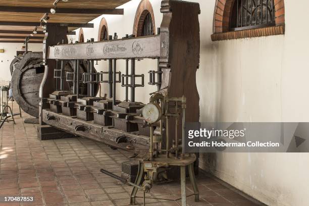 Old wooden wine press.