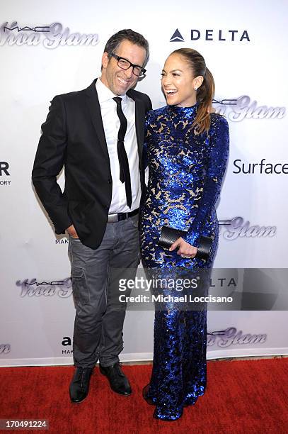 Designer Kenneth Cole and Jennifer Lopez attend the 4th Annual amfAR Inspiration Gala New York at The Plaza Hotel on June 13, 2013 in New York City.