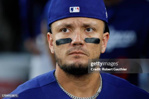 Los Angeles, CA, Monday, September 18, 2023 - Dodgers infielder Miguel Rojas during a game against the Detroit Tigers at Dodger Stadium.