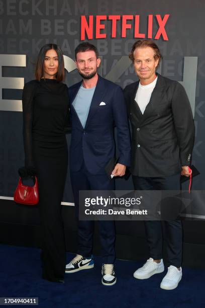 Damien Mould and guests attend the UK Premiere of "Beckham" at The Curzon Mayfair on October 3, 2023 in London, England.