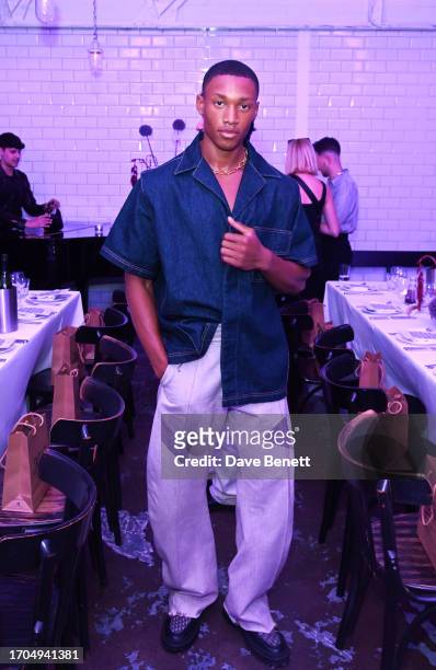 Ebeneze Brown attends The Beauty of Age presented by Kiehl's Supper Club at Bistrotheque on October 3, 2023 in London, England.