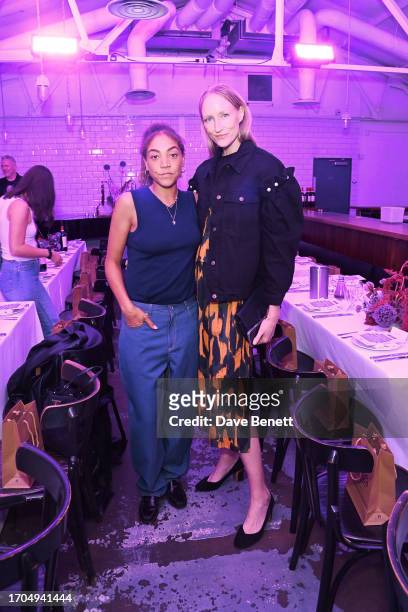 Miquita Oliver and Jade Parfitt attend The Beauty of Age presented by Kiehl's Supper Club at Bistrotheque on October 3, 2023 in London, England.