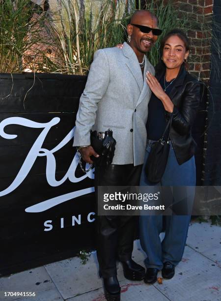 Issac Poleon and Miquita Oliver attend The Beauty of Age presented by Kiehl's Supper Club at Bistrotheque on October 3, 2023 in London, England.
