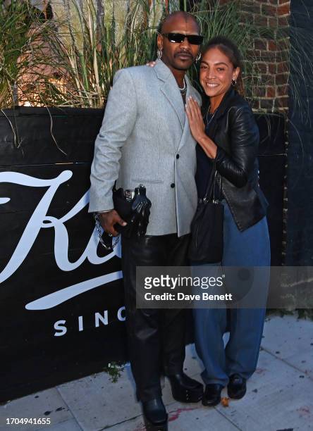 Issac Poleon and Miquita Oliver attend The Beauty of Age presented by Kiehl's Supper Club at Bistrotheque on October 3, 2023 in London, England.
