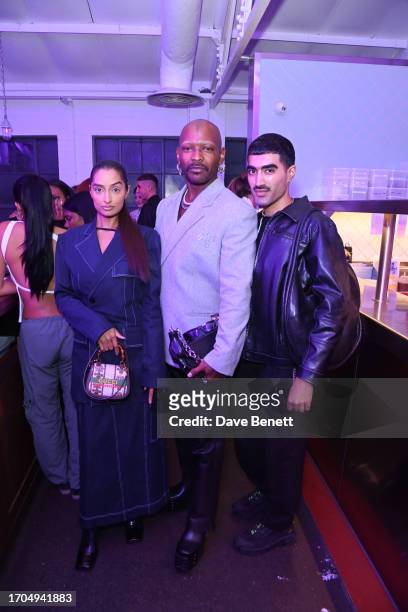 Anita Chhiba, Issac Poleon and Zora Waraich attend The Beauty of Age presented by Kiehl's Supper Club at Bistrotheque on October 3, 2023 in London,...