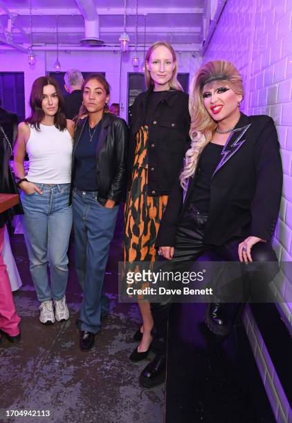 Nat Minkie, Miquita Oliver, Jade Parfitt and DJ Jodie Harsh attend The Beauty of Age presented by Kiehl's Supper Club at Bistrotheque on October 3,...