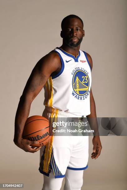 Draymond Green of the Golden State Warriors poses for a portrait during NBA Media Day on October 2, 2023 at Chase Center in San Francisco,...