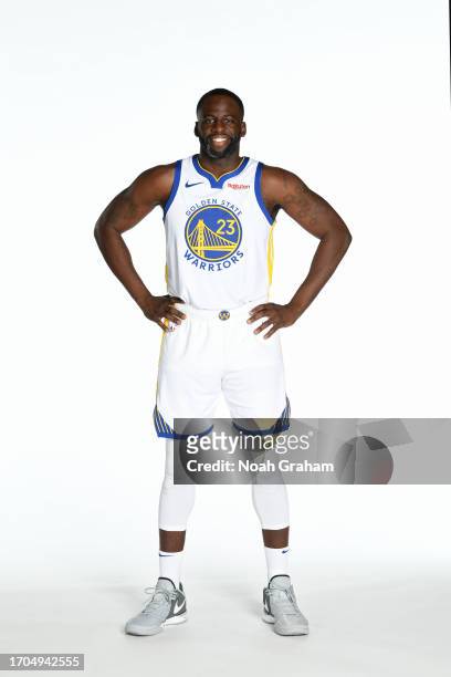 Draymond Green of the Golden State Warriors poses for a portrait during NBA Media Day on October 2, 2023 at Chase Center in San Francisco,...