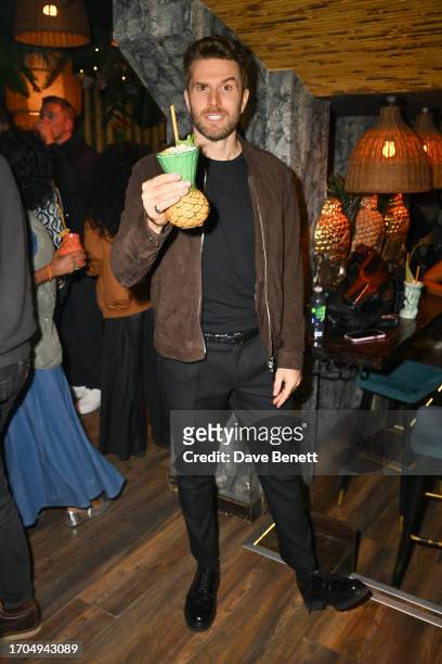 Joel Dommett attends the press launch for BBC's "Survivor" at Laki Kane Bar on October 3, 2023 in London, England.