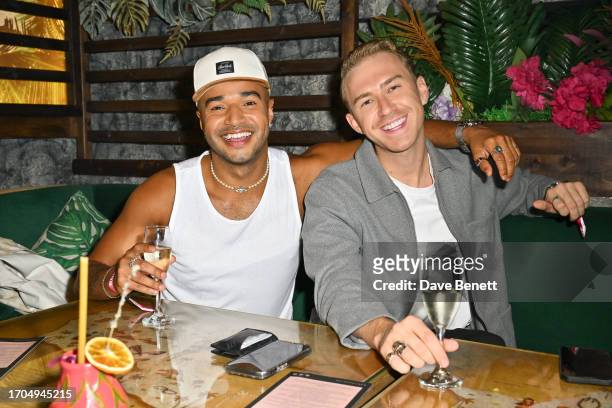 Austyn Farrell and guest attend the press launch for BBC's "Survivor" at Laki Kane Bar on October 3, 2023 in London, England.