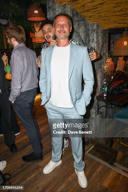 Wilfred Webster and Kieran Tompsett attend the press launch for BBC's "Survivor" at Laki Kane Bar on October 3, 2023 in London, England.