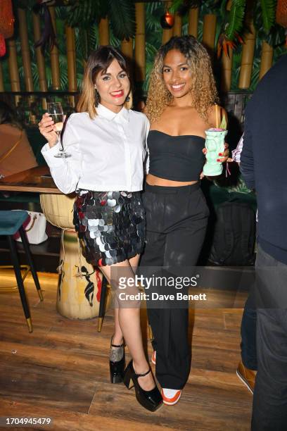 Lauren Layfield and Kemi Rodgers attend the press launch for BBC's "Survivor" at Laki Kane Bar on October 3, 2023 in London, England.