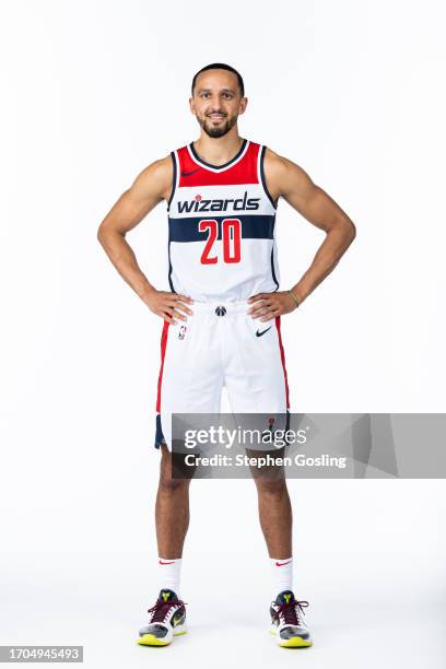 Landry Shamet of the Washington Wizards poses for a portrait during 2023-24 NBA Media Day on October 2, 2023 at Entertainment & Sports Arena in...